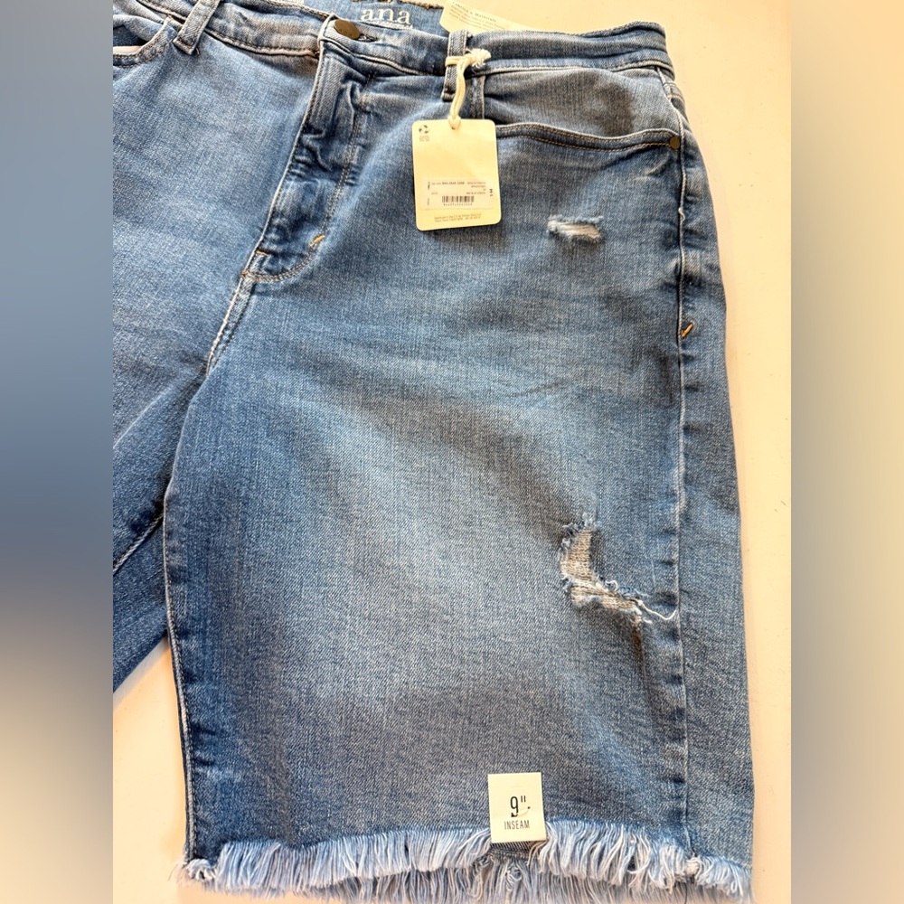 Ana High Rise Denim Bermuda Shorts Jean Shorts - Womens Size 16 Blue Horizon - Picture 2 of 16